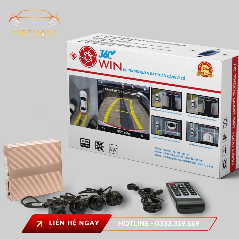 Trang bị camera 360 owin plus xem video online cho xe mercedes e250 giúp tài xế kiểm soát toàn bộ không gian quanh xe, giảm thiểu rủi ro khi lùi hoặc quay đầu trong đường hẹp.