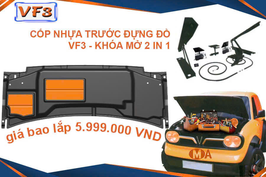 Cốp nhựa trước VF3 khóa mở 2in1 – Tăng tiện nghi, nâng tầm trải nghiệm