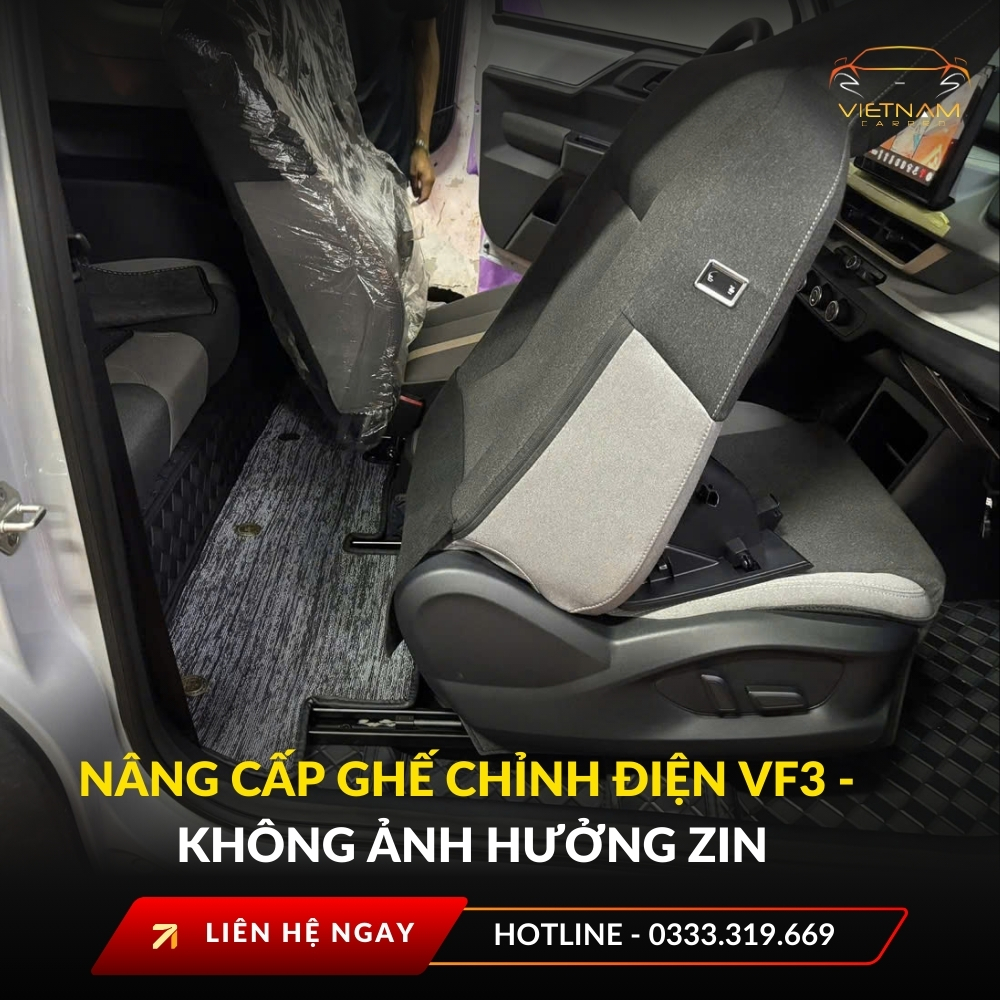 Nâng cấp ghế chỉnh điện VF3 – Không ảnh hưởng zin