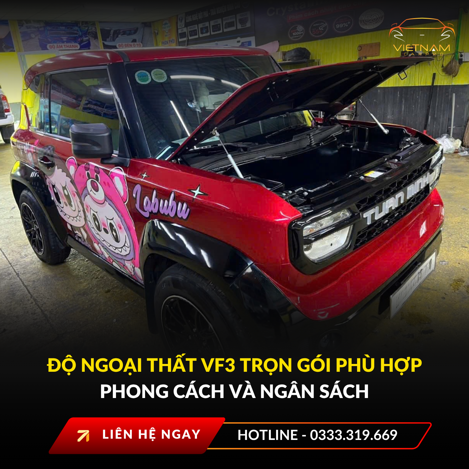 Độ ngoại thất VF3 trọn gói phù hợp phong cách và ngân sách