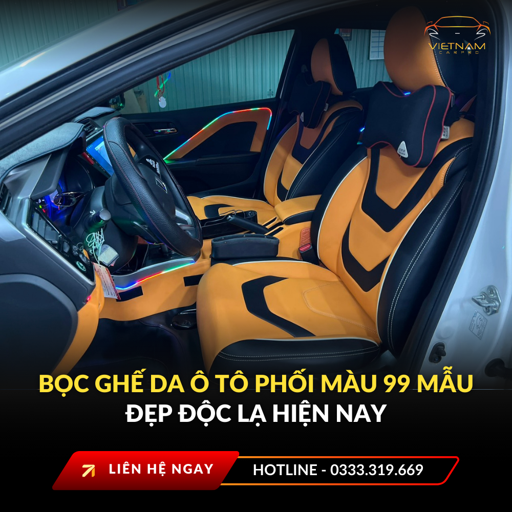 Bọc ghế da ô tô phối màu 99 mẫu đẹp độc lạ hiện nay