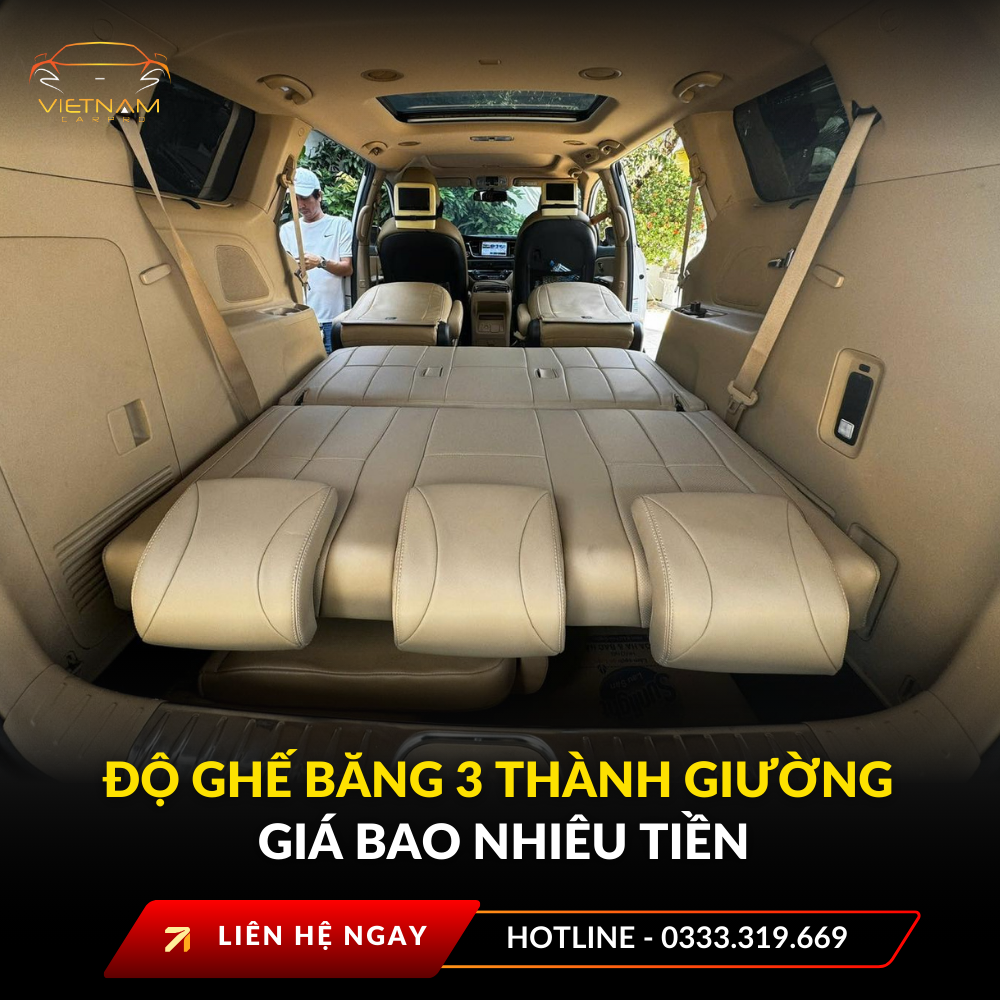 Độ ghế băng 3 thành giường giá bao nhiêu tiền
