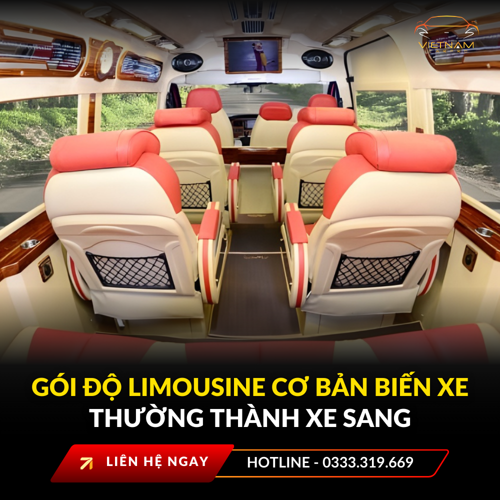 Gói độ limousine cơ bản biến xe thường thành xe sang