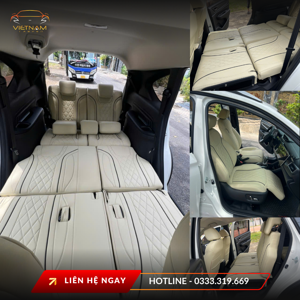 Đệm giường ô tô êm ái, thoáng khí, dễ vệ sinh, mang lại cảm giác thoải mái khi nghỉ ngơi trên xe.