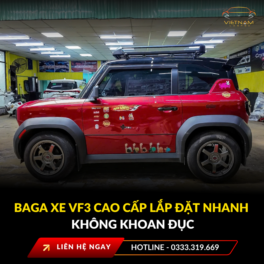 Baga xe VF3 cao cấp lắp đặt nhanh không khoan đục