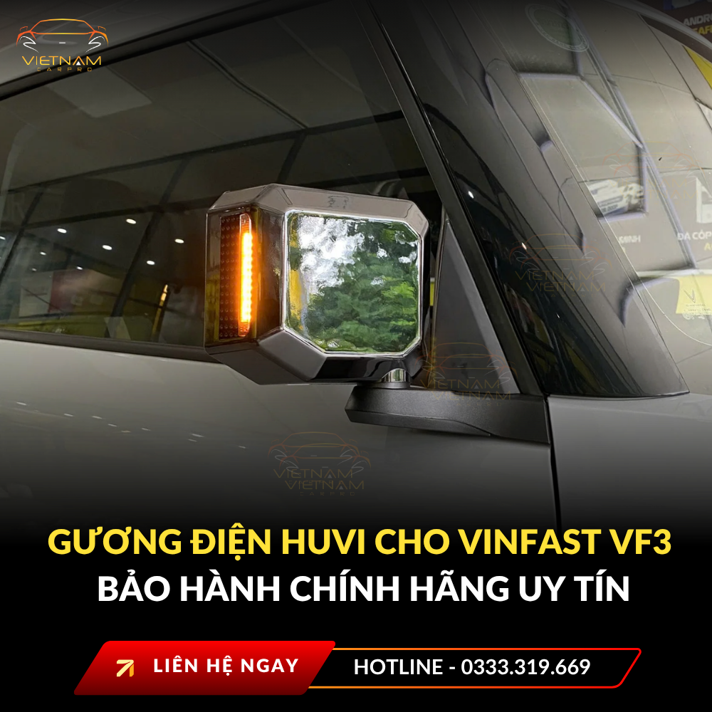 Gương điện Huvi cho VinFast VF3 bảo hành chính hãng uy tín