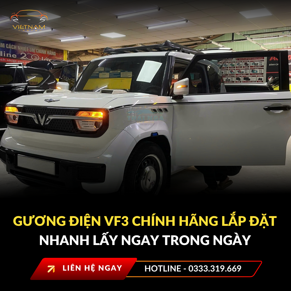 Gương điện VF3 chính hãng lắp đặt nhanh lấy ngay trong ngày