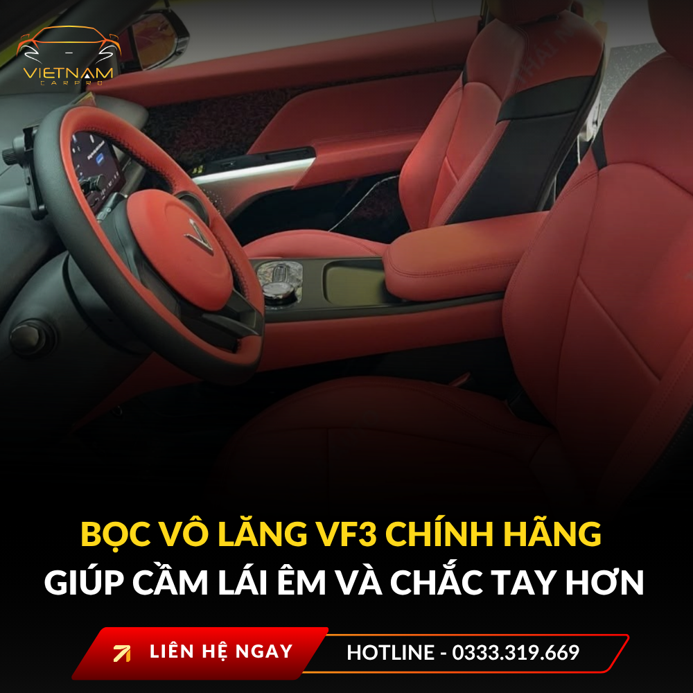 Bọc vô lăng vf3 chính hãng giúp cầm lái êm và chắc tay hơn