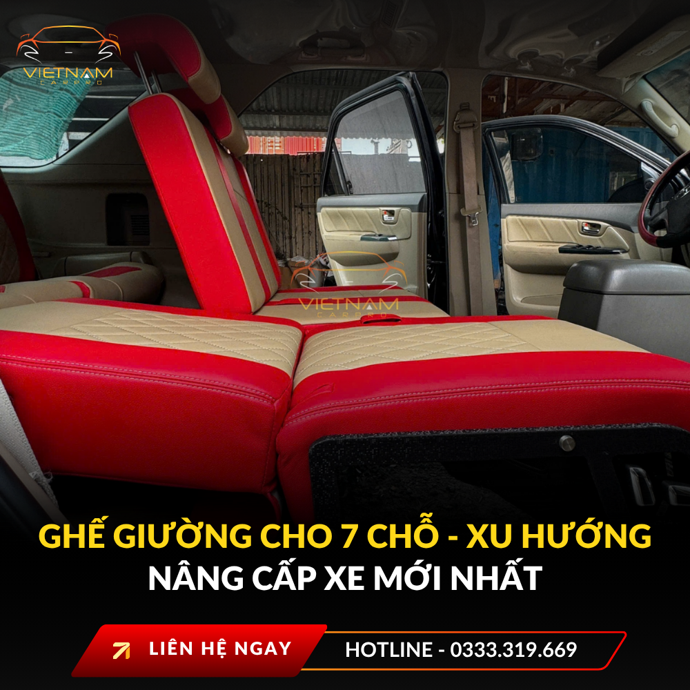 Ghế giường cho 7 chỗ – xu hướng nâng cấp xe mới nhất