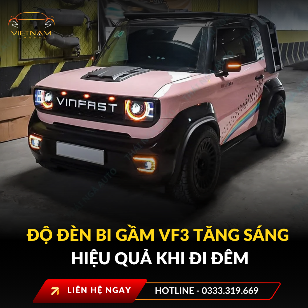 Độ đèn bi gầm vf3 tăng sáng hiệu quả khi đi đêm