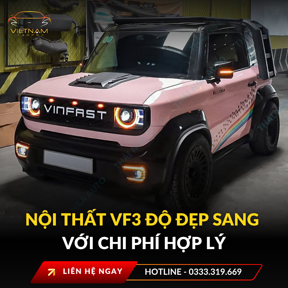 Nội thất VF3 độ đẹp sang với chi phí hợp lý