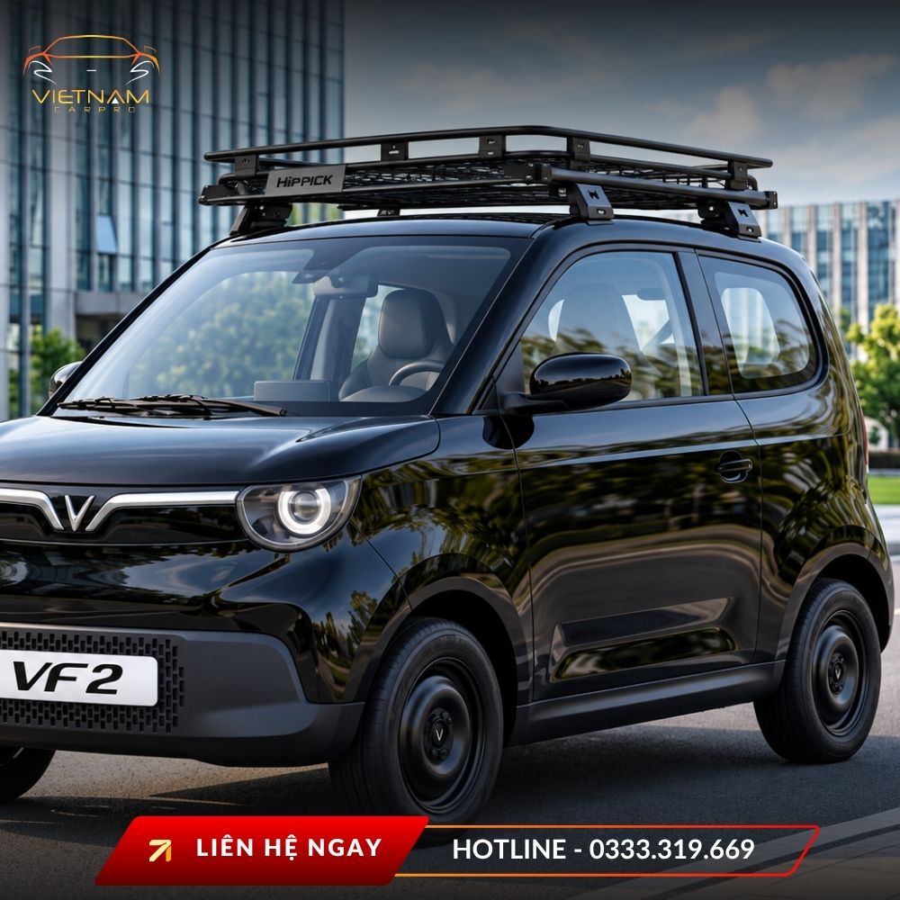 Lắp giá nóc VF2, hình ảnh minh họa quá trình trang bị giá nóc cho xe VinFast VF2